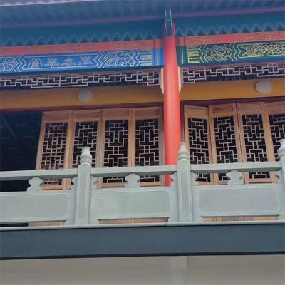 青石雕刻欄板 寺院建筑陽(yáng)臺(tái)防護(hù)欄桿