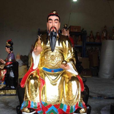 寺廟三清祖師玻璃鋼彩繪漆金雕塑