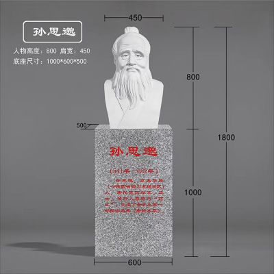 古代名人名言胸像 孫思邈雕塑