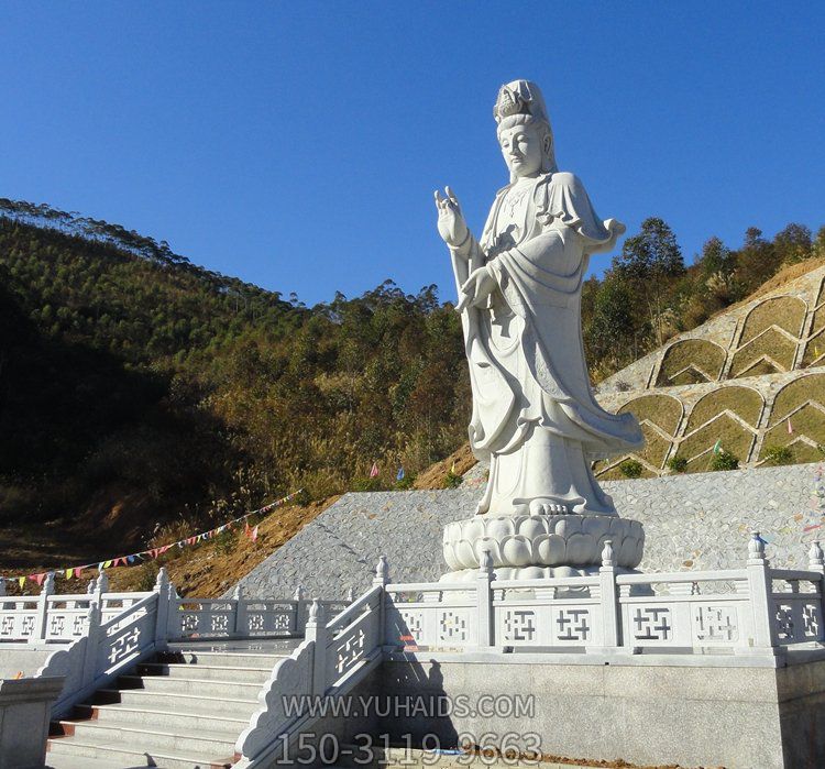 景區(qū)擺放大理石浮雕滴水觀音雕像雕塑