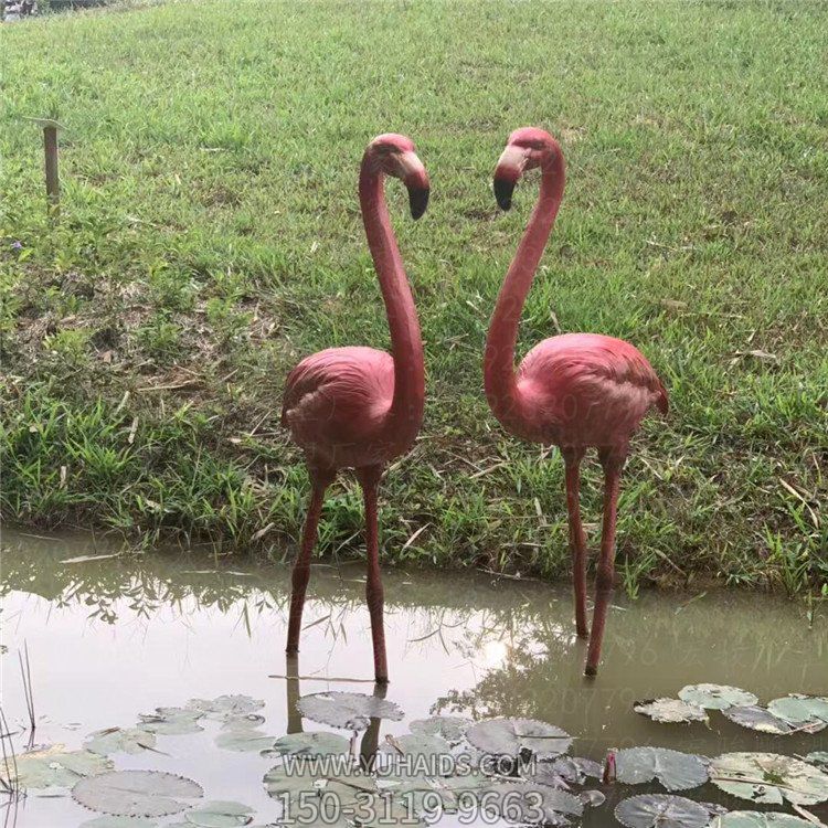 玻璃鋼火烈鳥仿生動物雕塑