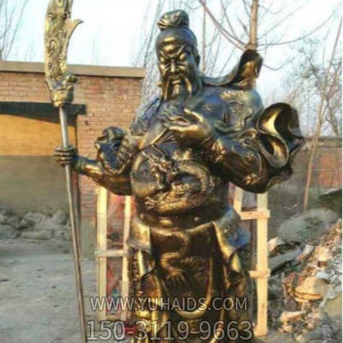 銅雕寺廟宗教大型武財神關公雕塑擺件