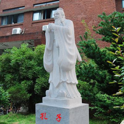 校園孔子像，漢白玉大理石石刻孔子