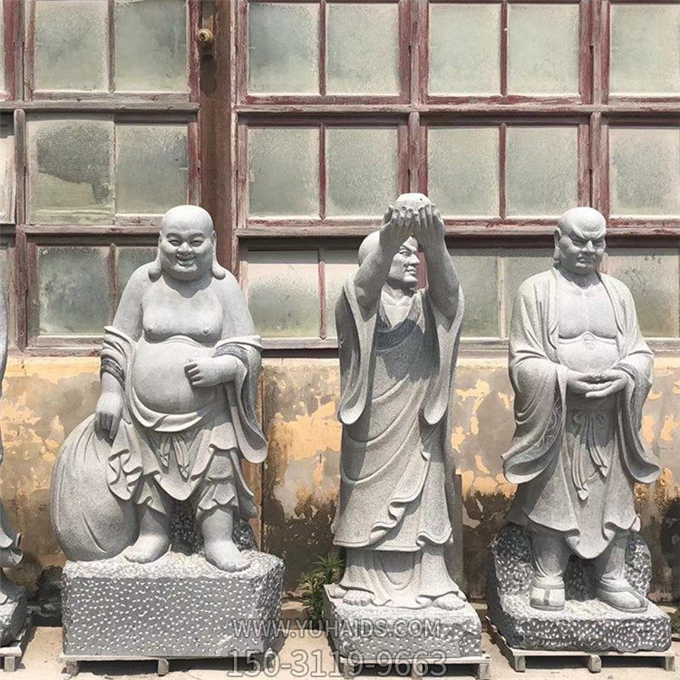 大理石石雕寺廟景區(qū)十八羅漢雕像雕塑