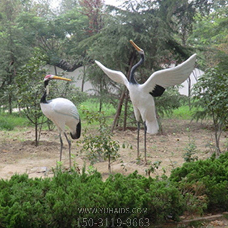 公園景區(qū)玻璃鋼仿真動物仙鶴雕塑