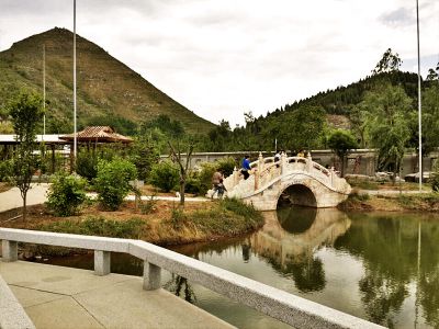 公園池塘走廊簡易花崗巖石柱子欄桿